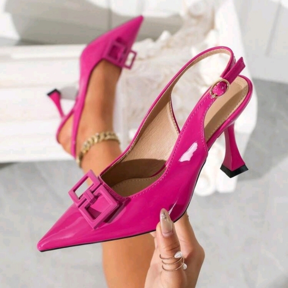 1 Pair Elegant Pointed Toe High Heels, Featuring Sharp Stiletto Heels - Picture 1 of 5